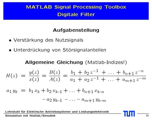 Signal Processing Toolbox - EAL Lehrstuhl für Elektrische ...