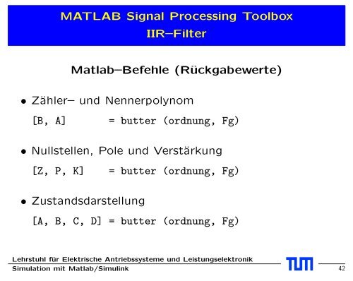 Signal Processing Toolbox - EAL Lehrstuhl für Elektrische ...