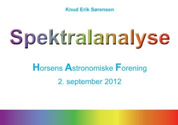 1209: Spektralklassifikation - Horsens Astronomiske Forening