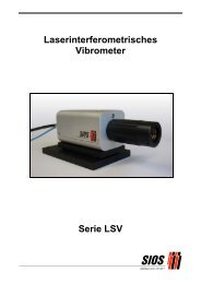 Laserinterferometrisches Vibrometer Serie LSV - SIOS Meßtechnik ...