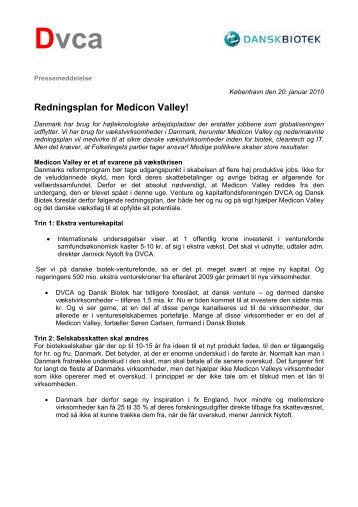 Redningsplan for Medicon Valley! - Dansk Biotek
