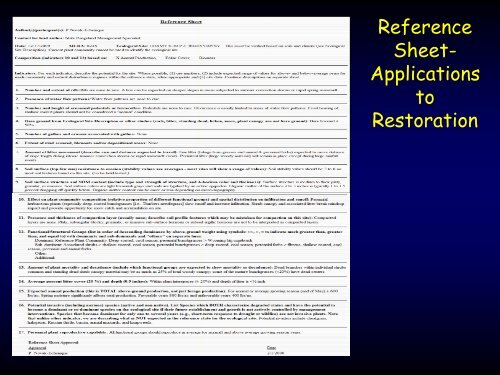 Applications of ESDs in Restoration