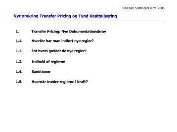 Nyt omkring transfer pricing og tynd kapitalisering (PDF) - Dantax