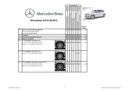 Download prisliste på ekstraudstyr (PDF) - Mercedes-Benz CPH