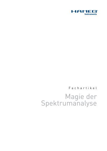 Magie der Spektrumanalyse - Hameg