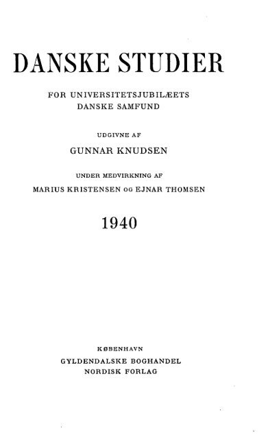 Danske Studier 1940