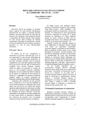 reglarea nivelului fluxului luminos al lămpilor - Journal of Lighting ...