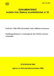 DOKUMENTERAT bulletin från Statens musikbibliotek nr 32