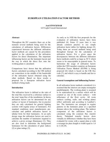 european utilisation factor method - Journal of Lighting Engineering