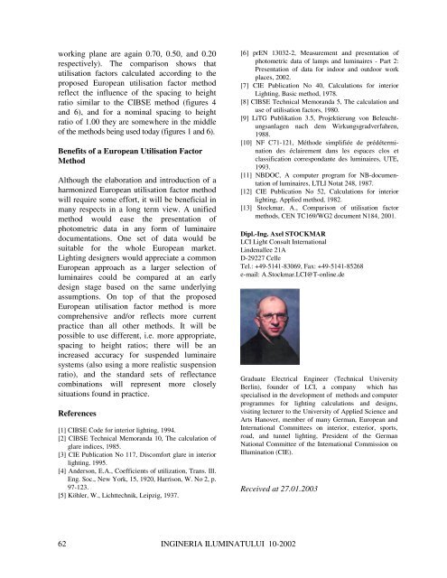european utilisation factor method - Journal of Lighting Engineering