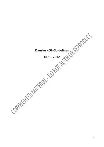 Danske KOL-Guidelines DLS – 2012 - Dansk Lungemedicinsk ...