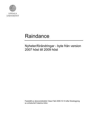 Raindance - Uppsala universitet