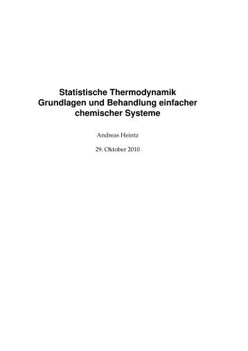 Statistische Thermodynamik - Universität Rostock