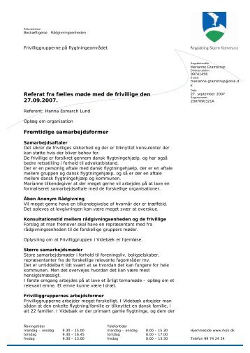 Referat fra møde den 2709.2007.pdf - Ringkøbing-Skjern Kommune