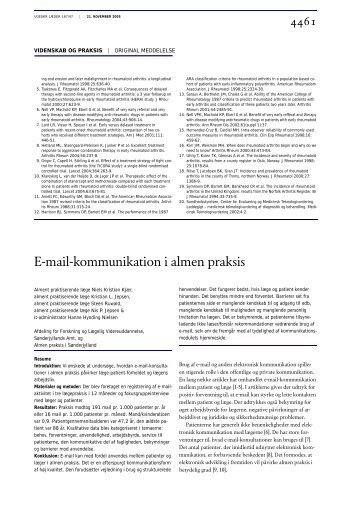 E-mail kommunikation i Almen praksis, Ugeskrift for ... - Felsted-Data