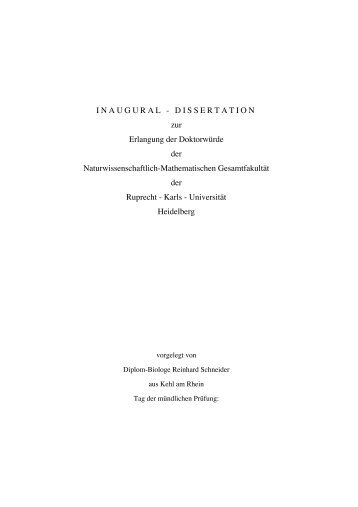 INAUGURAL - DISSERTATION zur Erlangung der Doktorwürde der ...