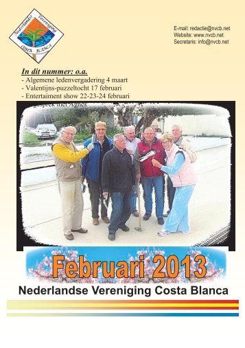 Februari 2013 - Nederlandse Vereniging Costa Blanca