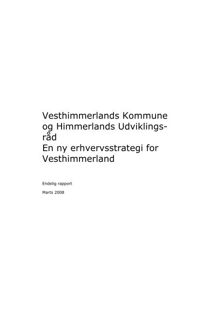 Vesthimmerlands Kommunes erhvervsstrategi