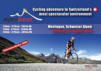 Swiss Cycling Alpenbrevet  -  Teilnehmerinformationen 2013