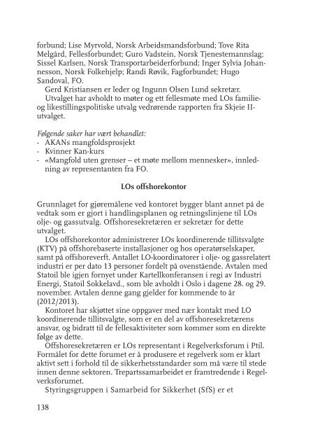 Beretning 2012 - LO-kongressen 2013 - Landsorganisasjonen i Norge