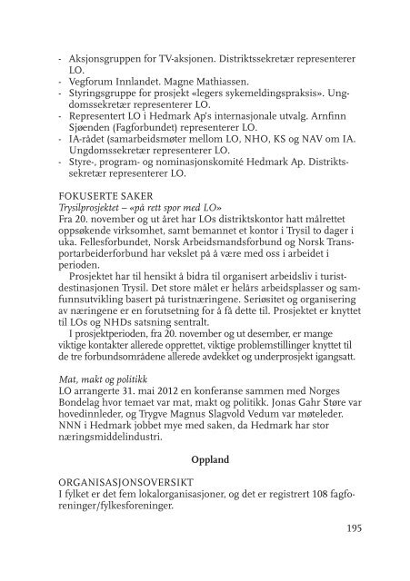 Beretning 2012 - LO-kongressen 2013 - Landsorganisasjonen i Norge