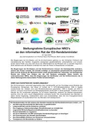 Stellungnahme Europäischer NRO's an den ... - ATTAC - Suisse