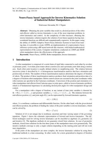Neuro-Fuzzy based Approach for Inverse Kinematics Solution of ...