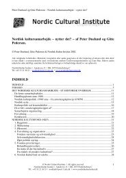 Nordisk kultursamarbejde – nytter det? – af Peter Duelund og Gitte ...