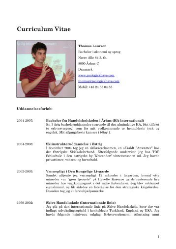 Curriculum Vitae - Thomas Laursen