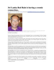 Sri Lanka Red Rain - Journal of Cosmology