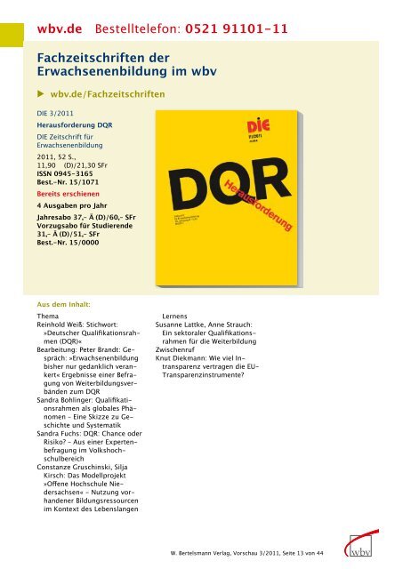 Fachliteratur Bildung und Beruf - W. Bertelsmann Verlag