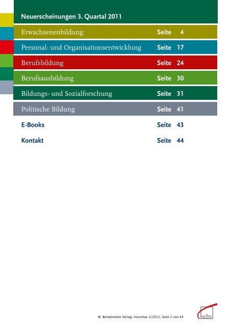 Fachliteratur Bildung und Beruf - W. Bertelsmann Verlag