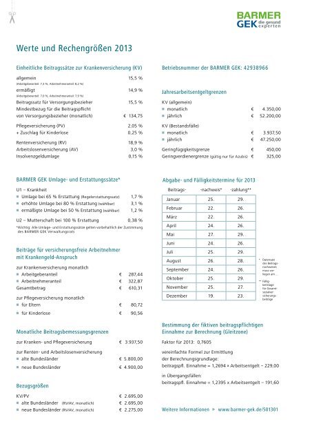 Startklar für 2013 ! - BARMER GEK Krankenkasse