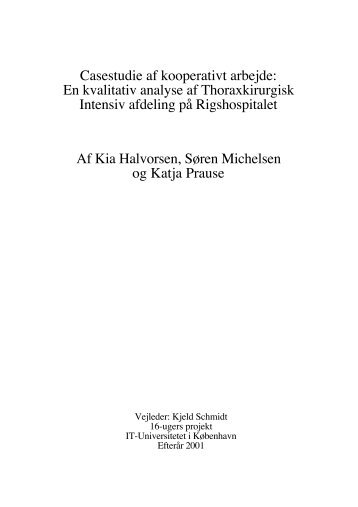 Casestudie af kooperativt arbejde: En kvalitativ ... - Kjeld Schmidt