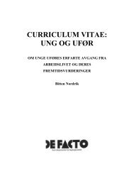 CURRICULUM VITAE: UNG OG UFØR - De Facto