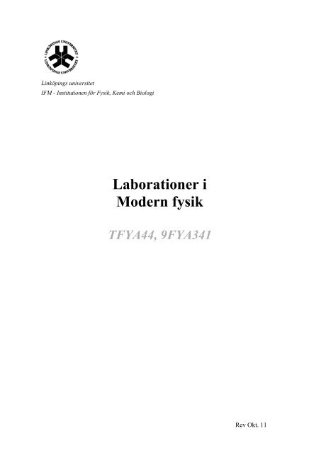 Laborationer i Modern fysik - IFM