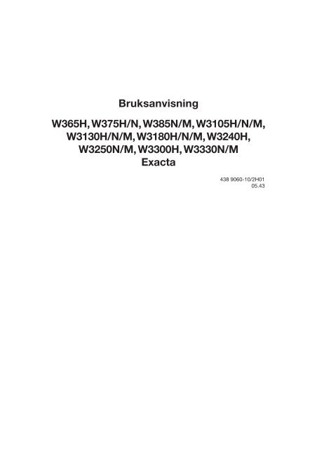 PDF format) för maskin W365H att ladda ner - brf. albyhus 2
