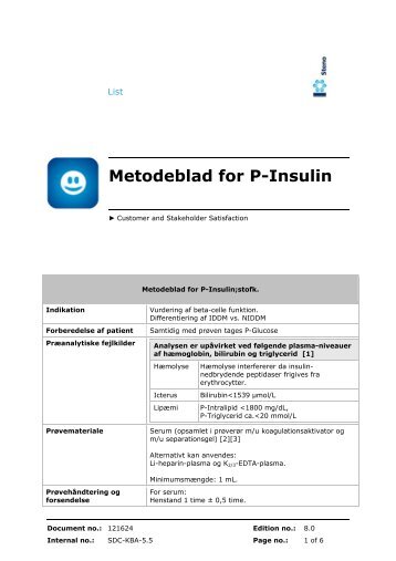 Metodeblad for P-Insulin