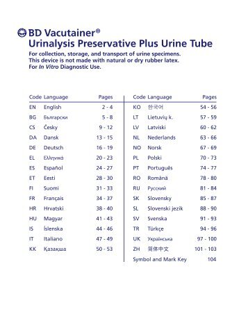 Vacutainer® Urinalysis Preservative Plus Urine Tube - BD