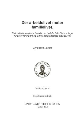 Sosiologi Masteroppgave kandidat 68542 ny2 - (BORA) - UiB ...