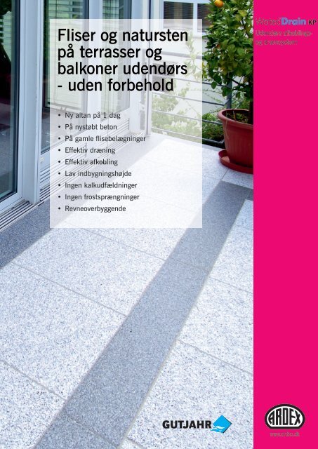 Fliser og natursten på terrasser og balkoner udendørs - uden ...