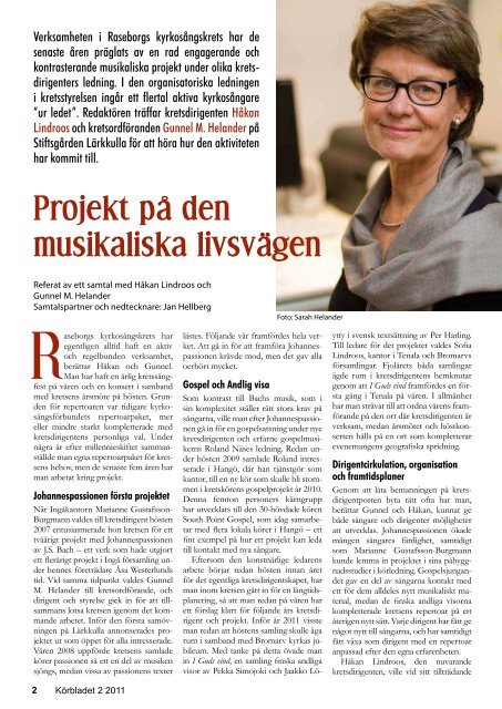 Körbladet nr 1 2012 - Finlands svenska kyrkosångsförbund