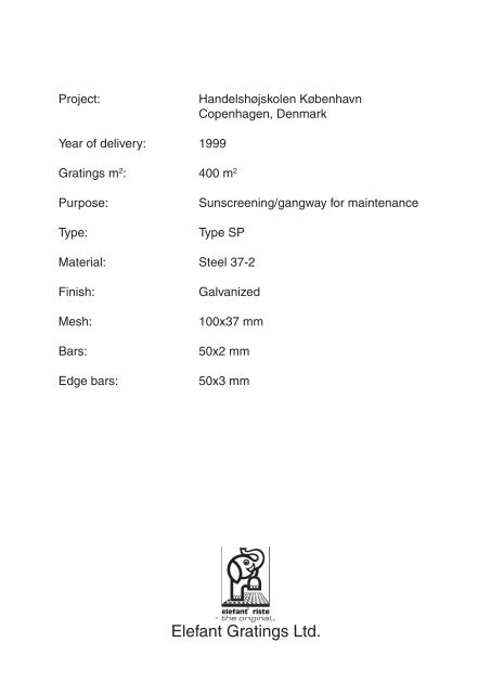 Example of grating specification 20x30 / 20x2SP / 20x3 / 4