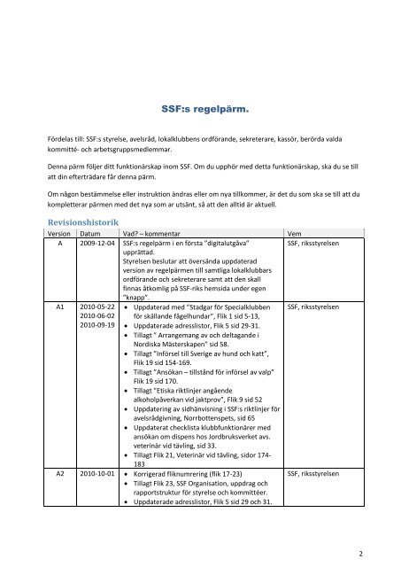 SSF regelpärm Rev A3.pdf - Specialklubben för skällande fågelhundar