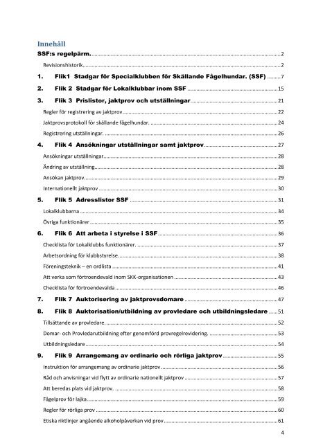 SSF regelpärm Rev A3.pdf - Specialklubben för skällande fågelhundar