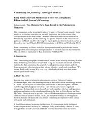 Journal of Cosmology Editor-in-Chief Rudy Schild