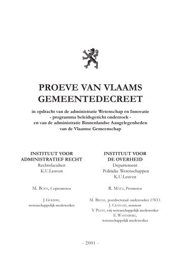 proeve van vlaams gemeentedecreet - Agentschap Binnenlands ...