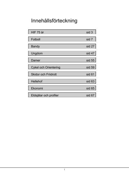 Innehållsförteckning - IdrottOnline Klubb