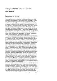 Uddrag af REND MIG ... Et essay om tradition Knud Wentzel I ...