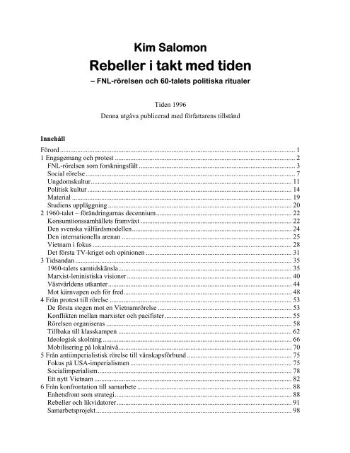 Rebeller i takt med tiden - Marxistarkiv